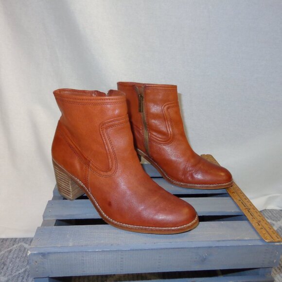 Arturo Chiang Size 9M Masin Orangish Brown Leather Boots - Picture 5 of 16